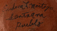 Artist Signature - Eudora Montoya, Santa Ana Pueblo Potter
