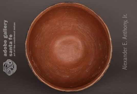 Alternate inside view of this amazing historic dough bowl from Cochiti Pueblo.