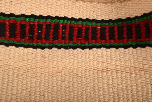 Close up view of this Pueblo textile.