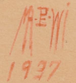Artist Signature and date (1937) - Velino Shije Herrera (1902-1973) Ma Pe Wi - Oriole