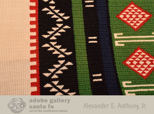 Close up view of this Pueblo textile.