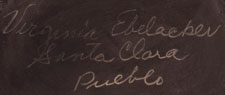 Artist Signature - Virginia Ebelacker, Santa Clara Pueblo Potter
