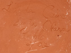 Artist Signature - Linda Cain,Yellow Corn, Santa Clara Pueblo Potter