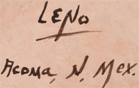 Artist Signature - Juana Leno, Acoma Pueblo Potter