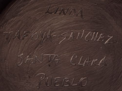 Artist Signature - Linda Tafoya-Sanchez, Santa Clara Pueblo Potter