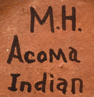 Artist Hallmark signature - Mary Histia, Acoma Pueblo Potter 
