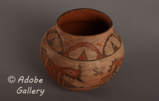 Alternate side view of this pottery jar.