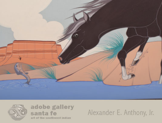 Close up view of the horse, fish and fly.