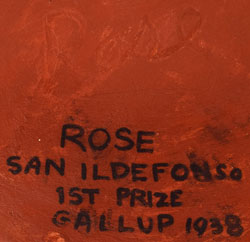 Artist Signature - Rose Cata Gonzales, San Ildefonso Pueblo Potter