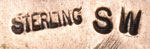 Acoma silversmith Selina Werner signature - hallmark.
