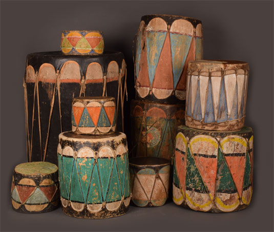 Group of Pueblo Drums