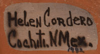 Artist signature - Helen Cordero, Cochiti Pueblo Potter