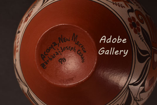 Artists' signatures - Barbara and Joseph Cerno, Acoma Pueblo Potters