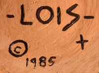 Artist Signature - Lois Gutierrez, Santa Clara Pueblo Potter