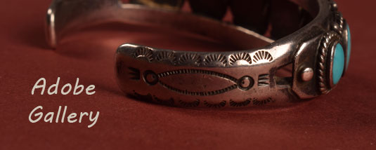 Alternate view showing the side stamp work on this bracelet.