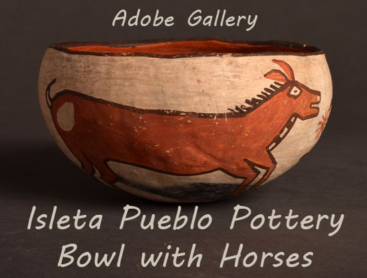 Alternate side view of this bowl showing the one other horse image.