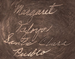 Santa Clara Pueblo artist signature - Margaret Tafoya - Maria Margarita Tafoya - Corn Blossom