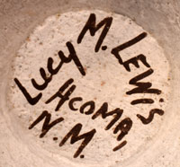 Artist Signatuare - Lucy M. Lewis, Acoma Pueblo Potter