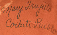 Artist Signature - Mary Trujillo, Cochiti Pueblo Potter