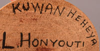 Artist Signature - Lauren Honyouti, Hopi Katsina Carver