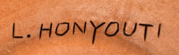 Artist Signature - Lauren Honyouti, Hopi Katsina Carver