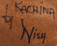 Artist Signature - Garfield Nish, Hopi Pueblo Carver
