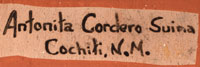 Artist Signature - Antonita Cordero Suina, Cochiti Pueblo Potter