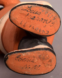 Artist Signature on the pads of the feet - Louis Naranjo, Cochiti Pueblo Potter