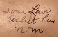 Artist Signature - Ivan Lewis, Cochiti Pueblo Potter