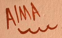 Artist signature - Alma Loretto Concha, Pueblo Potter