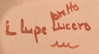 Artist Signature - Leonora Lupe Loretto Lucero, San Felipe Pueblo Potter