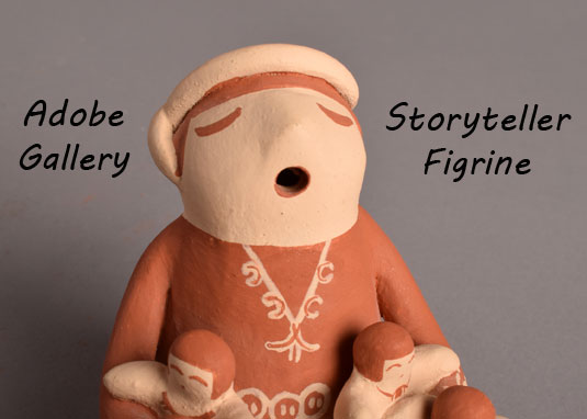 Close up view of this storyteller figurine.