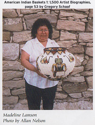 Reference: This basket is pictured on page 53 of Gregory Schaaf’s American Indian Baskets 1: 1,500 Artist Biographies.  Photo by Allan Nelson.
