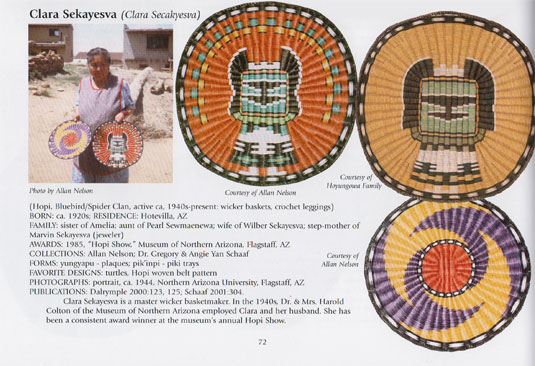 This basket is pictured in the hands of the artist on page 72 of Gregory Schaaf’s American Indian Baskets I, 1,500 Artist Biographies.  Photo courtesy of Allan Nelson.