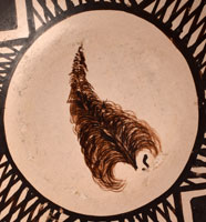 Artist Signature and Feather Hallmark - Sylvia Naha, Feather Woman, Hopi Pueblo Potter