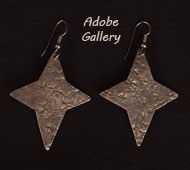Item # C4425E Hand Hammered Sterling Silver Four-Pointed Star Earrings by Jan Loco