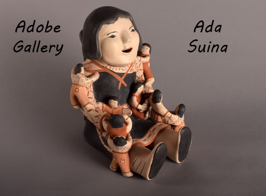 Alternate view of this Cochiti Pueblo Storyteller Figurine.