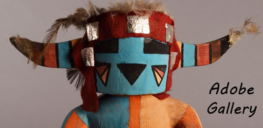 Hopi Konin Supi Kachina / Katsina Doll with shield and feathers, ca 1940