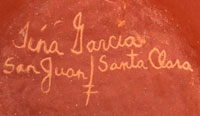 Artist Signature - Tina Garcia, Santa Clara Pueblo Potter