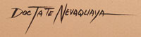 Artist Signature of Doc Tate Nevaquaya, Comanche Artist