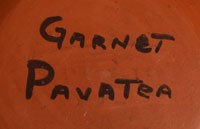 Artist signature of Garnet Pavatea, Flower Girl, Hopi-Tewa Potter