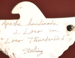 Artist Signature of Jan Loco, Apache Jeweler