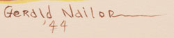 Date and Artist Signature of  Gerald Nailor, Diné of the Navajo Nation Painter