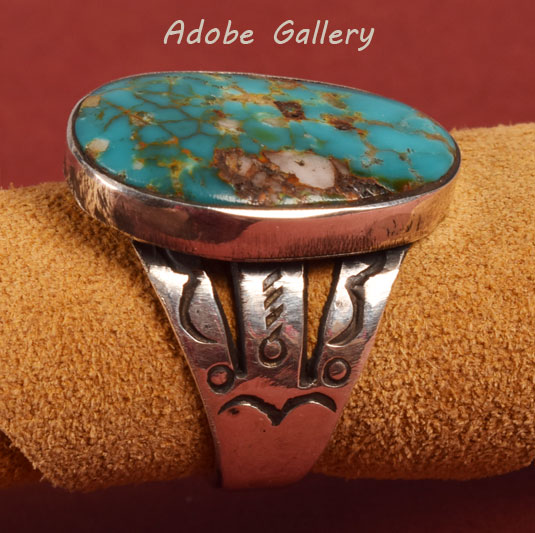 Alternate view of the side of this ring to show stampwork.