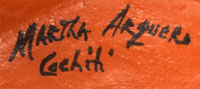 Artist Signature of Martha Arquero, Cochiti Pueblo Potter