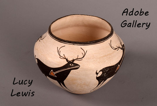 Alternate view of this pottery jar by Lucy Lewis.