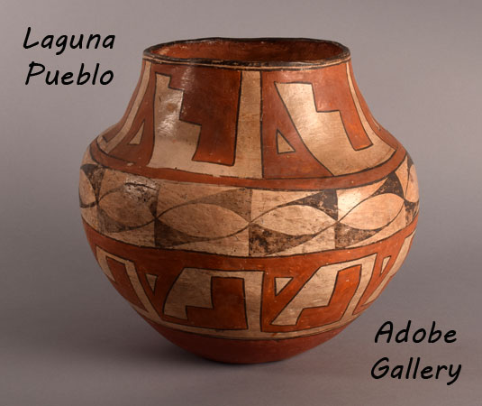 Alternate view of this wonderful and rare Laguna Pueblo jar.