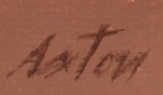 Signature of John Axton, Western Artist
