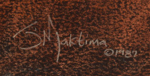 Artist Signature of Joe Maktima (1962- ) Hopi and Laguna Pueblo