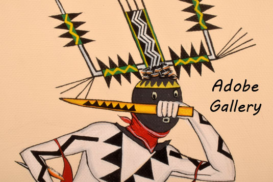 Pair of Apache Gaan Dancer Paintings by Ignatius Palmer